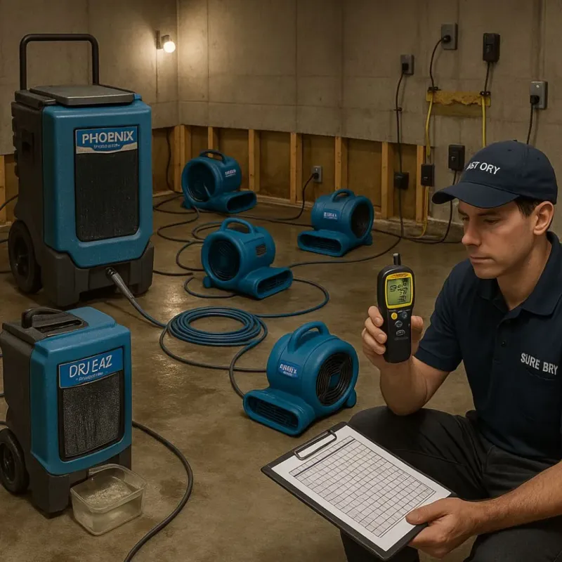 Structural Drying and Dehumidification process in Highland, NY